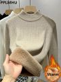 Winter Warm Sweater Pullover Women Slim Thicken Plush Velvet Lined Knitwear Jumper Korean Half Turtleneck Poleras Soft Knit Tops. 
