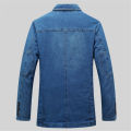 Mens Denim Blazer Men Fashion Cotton Vintage Suit Outerwear Male Blue Coat Denim Jacket Men Slim Fit Jeans Denim Blazers Top 4Xl. 