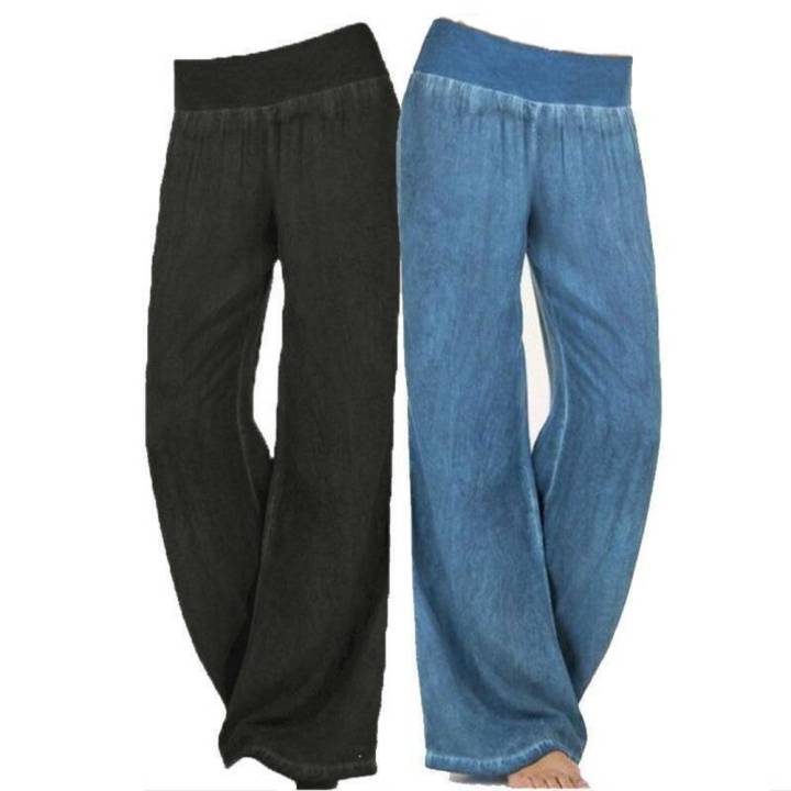Denim%20Jeans%0APalazzo%20Trousers%0AWomen's%20Pants%0AWide%20Leg%20Jeans%0AElastic%20Waisted%20Pants%20-%20Image%204