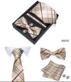 Men's High-Density Polyester Silk Fabrics Embroidered Tie Box 4 Item Set (1ps). 