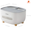 VETCS Multifunction Rectangular Tissue Box Cover Holder with Storage Napkin Tissue Box Holder,Stationery Remote Control Organizer for Home - NR Mart-2024.