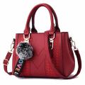 Embroidery Messenger Bags Women Leather Handbags Bags for Women Sac a Main Ladies hair ball Hand Bag.