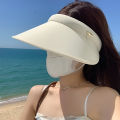 Topless Hat Summer Sun Protection Uv Protection Riding Wild Big Brim Outdoor Sports Cover Face Sun Hat.