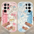 Cute Sanrio Hello Kitty Silicone Phone Case For Samsung Galaxy S24 Ultra S23 S22 Plus S21 S20 FE A15 A25 A55 A35 A14 A24 A34 A54.