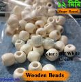 12 mm Cream/Off White Color Round Wooden Beads with 4-5 mm Hole for Craft Jewelry Making 50/100/200 pcs per packet. 