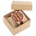 Creative Handmade Weave Braided Dial Pattern Vintage Wooden Watch for Men Folding Clasp Natural Wood Wristband Quartz Wristwatch.