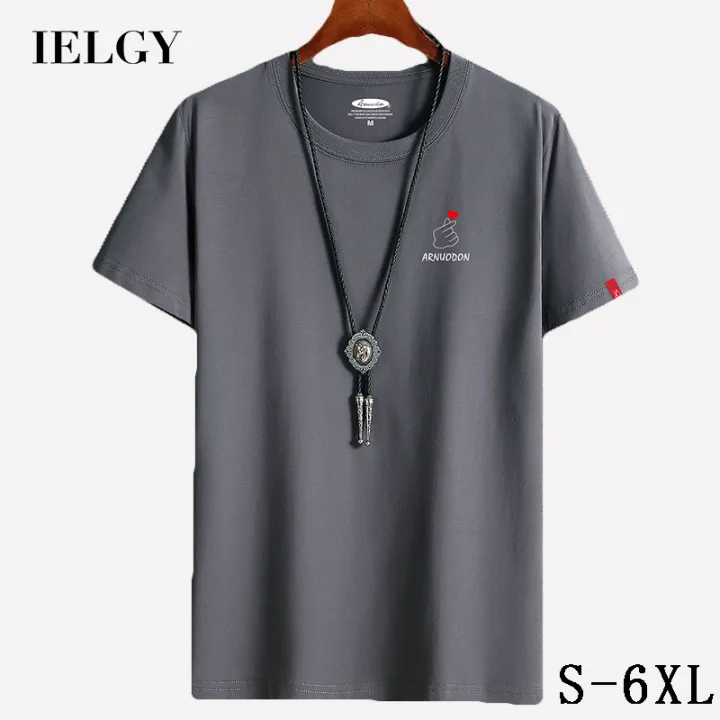 IELGY%20Men's%20short-sleeved%20t-shirt%20summer%20cotton%20simple%20wild%20compassionate%20large%20size%20loose%20shirt%20bottoming%20shirt%20-%20Image%202