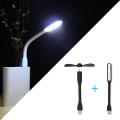 Creative USB Fan Flexible Portable Mini Fan USB LED Light Lamp For Power Bank Notebook Computer Summer Gadget.
