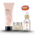 Rice Brightening Skincare Combo Set (Rice Water Facial Cleanser + Rice Ceramide Moisturizing Cream + FREE Rice Skin Beauty Essence).