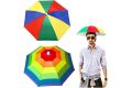 Head Umbrella Hats Rainbow Mini Umbrella Caps Outdoor Sun Rain. 