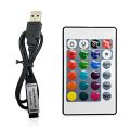 2X RGB Controller DC5V USB 5V 24 Keys Remote Wireless Controller for COB SMD 3528 5050 RGB Tape Lights.