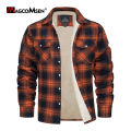 MAGCOMSEN Men's Fleece Plaid Flannel Shirt Jacket Button Up Casual Cotton Jacket Thicken Warm Spring Work Coat Sherpa Outerwear.