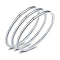 Glossy bracelet female 999 pure silver multi-circle solid three-ring student simple closed Korean version thin bracelet versatile foot silver. 