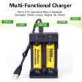 Doublepow UK21 Micro USB Port Dual Slot Universal 3.7V Li-ion Battery Charger for 18650/26650/18500/14500/10440/16340 etc Lithium Battery Fast Charger with Full Charge Indication System - 1 Piece Charger. 
