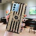 Fashion Luxury Style PU Leather Phone Case Retro Phone Case With Glitter Ring Holder For vivo v25e vivo y33s vivo v23e vivo v21 vivo v23 pro vivo v23 vivo y20 vivo y53s y53 y22 v20 y21 Back Cover.