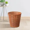 Wicker Trash Can Round Imitation Rattan Waste Basket for Kitchen Nursery. 