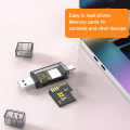OTG converter USBtypec to SD/TF 2-in-1 multi-function high-speed card reader camera mobile phone memory card.