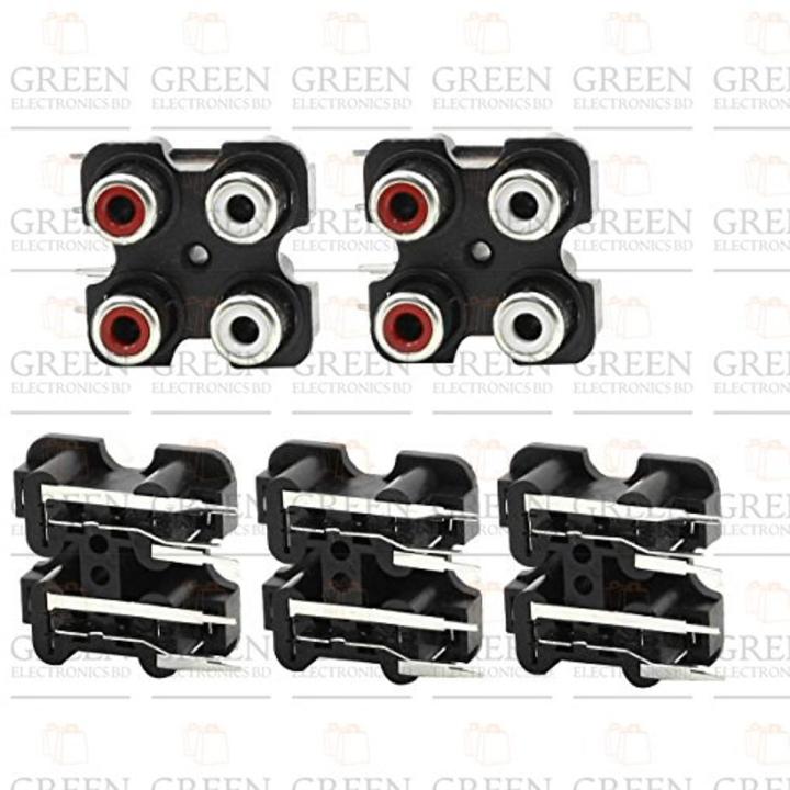 2Pcs PCB Mount Stereo Audio Video Jack AV/RCA Socket 4 Position Female Connector