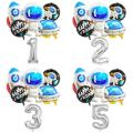 Outer Space Astronaut Rocket Galaxy Theme Balloons Baby Boy Birthday Party Decorations Number 1 2 3 4 5 6 7 8 9 Years Old. 