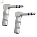 2x6.35 mm stereo Right Angle 90 Male Plug Guitar Bass Cable Connector plug. 