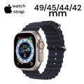Ocean Band Compatible With For Apple Watch Band 42Mm 44Mm 45Mm 49Mm For Women Men, Adjustable Loop Silicone Waterproof Sport Strap For Iwatch Series Ultra/8/7/6/5/4/3 ( Only Belt ) - Smart Watch Belt.