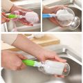 Long Handle Soft Sponge Baby Bottle Cleaning Brushes Household Kitchen Tool. 