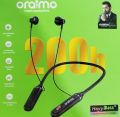 Oraimo NeckLite Wireless Neckband Earbuds, Wearable Around Neck Headphones Built-in Microphone, Bluetooth Headset Magnetic Earphones Deep Bass, Ultra-Lightweight Comfort, 200 Hours Playtime, Black.