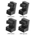 2/1pcs Atx 8/6 Pin Video Female To Male 180 Degree Angled Turning Connector Power Adapter Elbow For Graphics Gpu. 