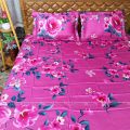 King Size Full Panel Bedsheet With Pillow Cover Chador Set 7.5×8.5 Feet Full Cotton Fabric  Red , Blue , Pink , Green - Bed Sheet - bed sheet home tex. 