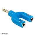 Audio Splitter Adapter,U Shape 3.5 Mm Jack Male To 2 Female Headphone Splitter. 