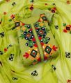 Stylish Unstitched Georgette/Jorjet Shalwar Kameez Four Piece (3 Piece) - Dress For Girls. 