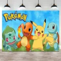 Kids Birthday Party Backdrop Pokemon Theme Decoration Pikachu Photography Background Pocket Monster Event Wall Photo Banner. 