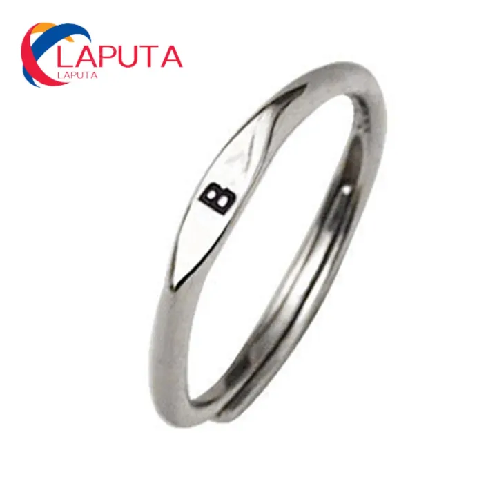 Letter Ring Bright Luster Alphabet A-Z Letters Initial Name Finger Ring Jewelry