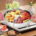 Chinese Hot Pot Kitchen Cookware Cooker Pot with Lid Easy to Clean Stockpot Hot Pot Pan for 30cm. 