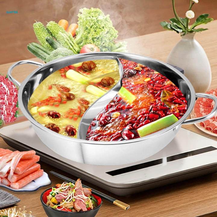 Chinese Hot Pot Kitchen Cookware Cooker Pot with Lid Easy to Clean Stockpot Hot Pot Pan for 30cm