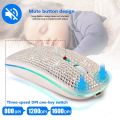 2.4G Wireless + Bluetooth 5.0 Dual Mode Mouse Rechargeable Computer RGB Light Mause Silent Click Pink Crystal Mice For Women. 