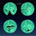 30 cm Big Wall Sticker Self Adhesive Cartoon Pattern PVC 3D Moon Shaped Luminous Sticker for Home. 