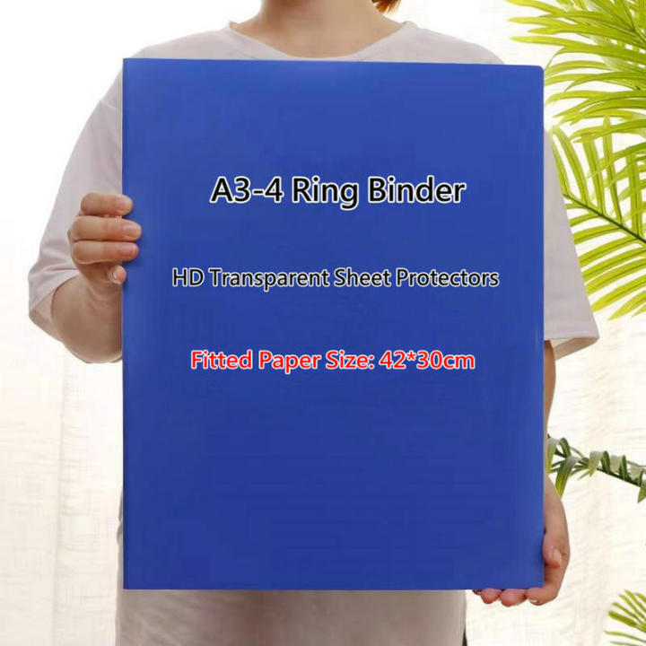 AlineYLingg%204%20Ring%20Binder%20A3%20Folder%20Art%20Paintings%20Paper%20Organizer%20Document%20File%20Storage%20Transparent%20Binder%20Pocket%20File%20Folder%20-%20Image%205