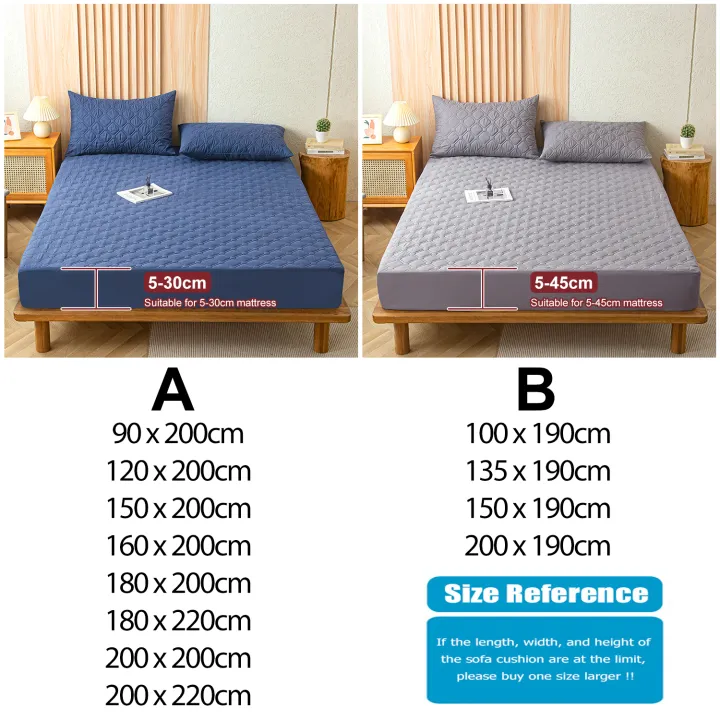 Waterproof%20Thicken%20Matter%20Cover%20Fitted%20Sheets%20Mattress%20Pad%20Protector%20Adjustable%20Bed%20Cover%20Anti-bacterial%20Bedspread%20150/160x200cm%20-%20Image%202