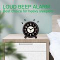 Alarm Clock Luminous 4 inchRound Silent Analog Table Clock Non-Ticking,Battery Operated with Loud Alarm for Bedroom.