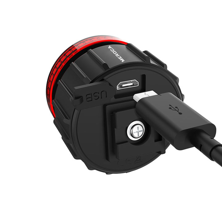 MEROCA Bicycle Rear Light USB Charging High Visibility Multifunction ...