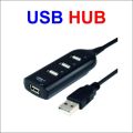 4 Ports USB 2.0 Hub LED USB Hub With Switch - Black. 
