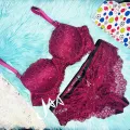 maroon Bra Panty Set. 