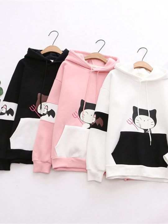 Good%20Quality%20Women%20Cute%20Bat%20Cat%20Printed%20Cotton%20Hoodie%20For%20Winter%20-%20Image%203