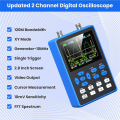 DSO2512G Digital Oscilloscope with 2 Channels 120Mhz Bandwidth Signal Generator 500MSa/S Sampling Rate, 2.8 Inch Display Easy to Use.