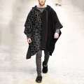 Vintage Wool Poncho Mens Winter Jackets and Coats Oversized Hooded Cape Irregular Long Trench Coat Male Cloak Print Outerwear. 