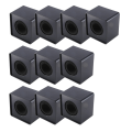 NCANRUI 10Pcs Microphone MarkFlag Mic Station-Cube Square Interview Box Stand Flags Shaped Holder Reporter Injection,Black.