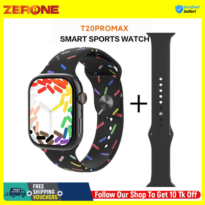 T20 Promax Smart Watch Series 9 Bluetooth Call Waterproof 2.09 Inch Screen Men Women Sports 2 Straps Fitness Smart Watch T20 Pro Max