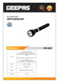 Geepas GFL3827 Rechargeable LED Flashlight Hyper-bright cool white microchip LED. 