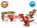 Smoke Armor Tyrannosaurus - RED , BROWN Battery Operated Dinosaur Toys With Exciting Light and Sound , Moving Dino Joints , Electronic Trex Action Figure Toy for Children's , Ideal for Kids Gift. 